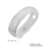 Thick Mesh Bangle in 18K White Gold Plated