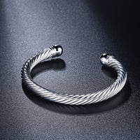 Classic Twist Adjustable Cuff Bangle in 18K White Gold Plated, Bangle, Golden NYC Jewelry, Golden NYC Jewelry jewelryjewelry deals, swarovski crystal jewelry, groupon jewelry,, jewelry for mom,
