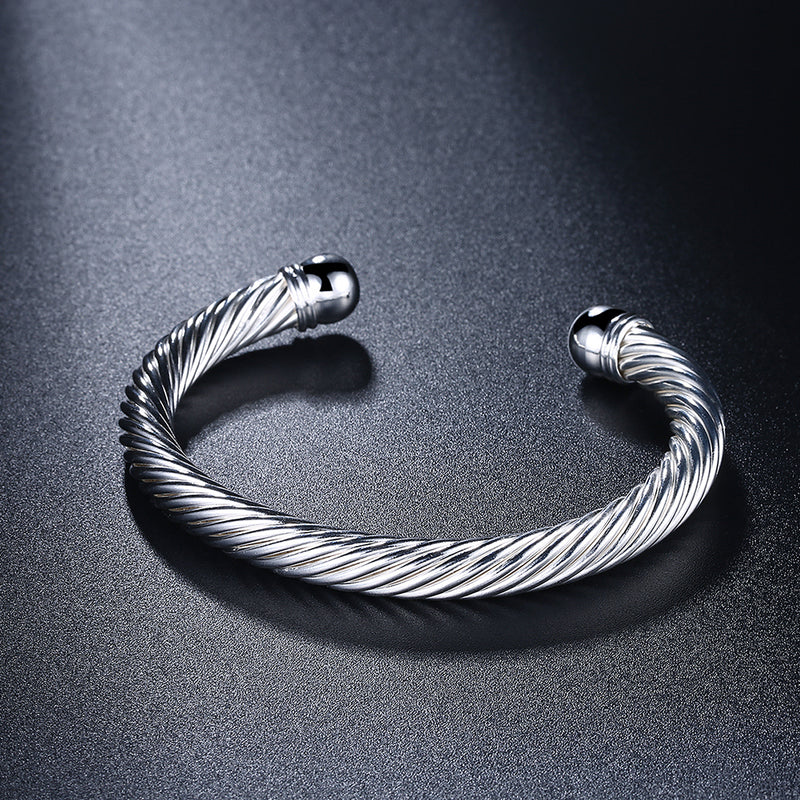 Classic Twist Adjustable Cuff Bangle in 18K White Gold Plated, Bangle, Golden NYC Jewelry, Golden NYC Jewelry jewelryjewelry deals, swarovski crystal jewelry, groupon jewelry,, jewelry for mom,
