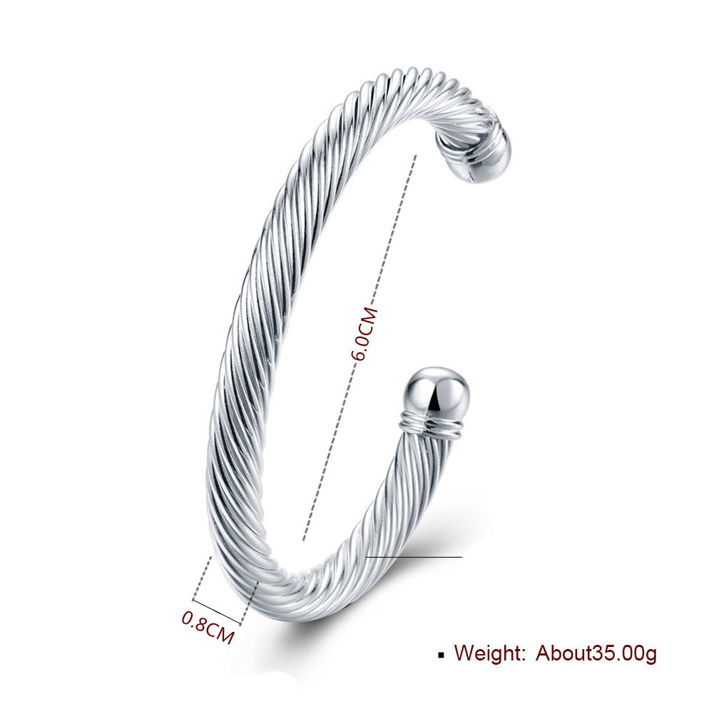 Classic Twist Adjustable Cuff Bangle in 18K White Gold Plated, Bangle, Golden NYC Jewelry, Golden NYC Jewelry jewelryjewelry deals, swarovski crystal jewelry, groupon jewelry,, jewelry for mom,
