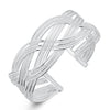 Silver Intertwined Mesh Bangle