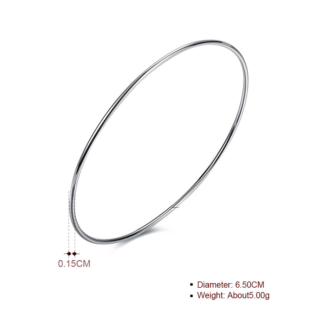 Thin Bangle in 18K White Gold Plated