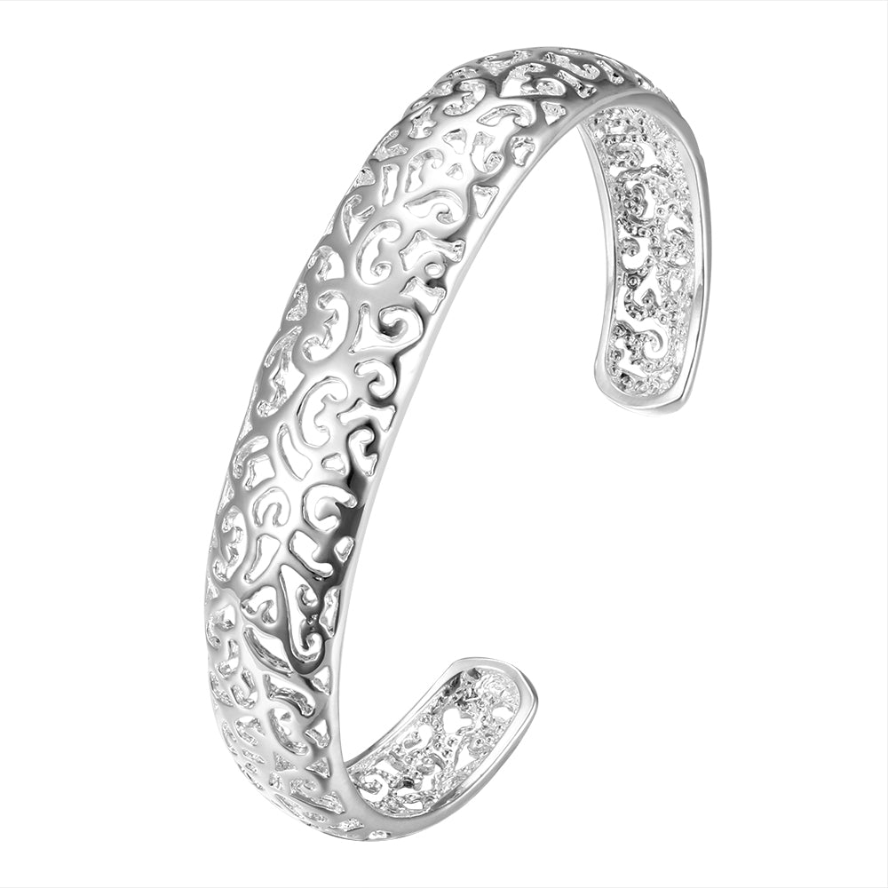 Silver Filigree Open Cuff Bangle