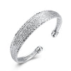 Stacking Mesh Adjustable Cuff Bangle in 18K White Gold Plated