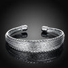 Stacking Mesh Adjustable Cuff Bangle in 18K White Gold Plated