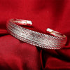 Stacking Mesh Adjustable Cuff Bangle in 18K White Gold Plated