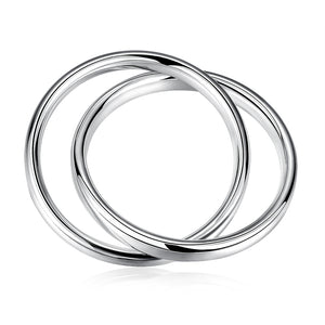 Rolling Bands Bangle in 18K White Gold Plated