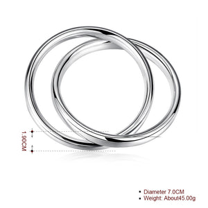 Rolling Bands Bangle in 18K White Gold Plated