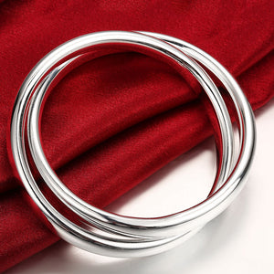 Rolling Bands Bangle in 18K White Gold Plated