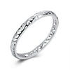 Filigree Heart Bangle in 18K White Gold Plated