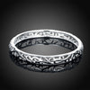 Filigree Heart Bangle in 18K White Gold Plated