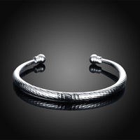 Diamond Cut Adjustable Cuff Bangle in 18K White Gold Plated, Bangle, Golden NYC Jewelry, Golden NYC Jewelry jewelryjewelry deals, swarovski crystal jewelry, groupon jewelry,, jewelry for mom,