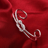 Tie Knot Cuff Bangle in 18K White Gold Plated