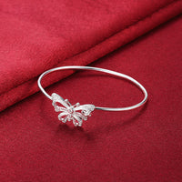 Butterfly Cuff Bangle in 18K White Gold Plated, Bangle, Golden NYC Jewelry, Golden NYC Jewelry jewelryjewelry deals, swarovski crystal jewelry, groupon jewelry,, jewelry for mom,