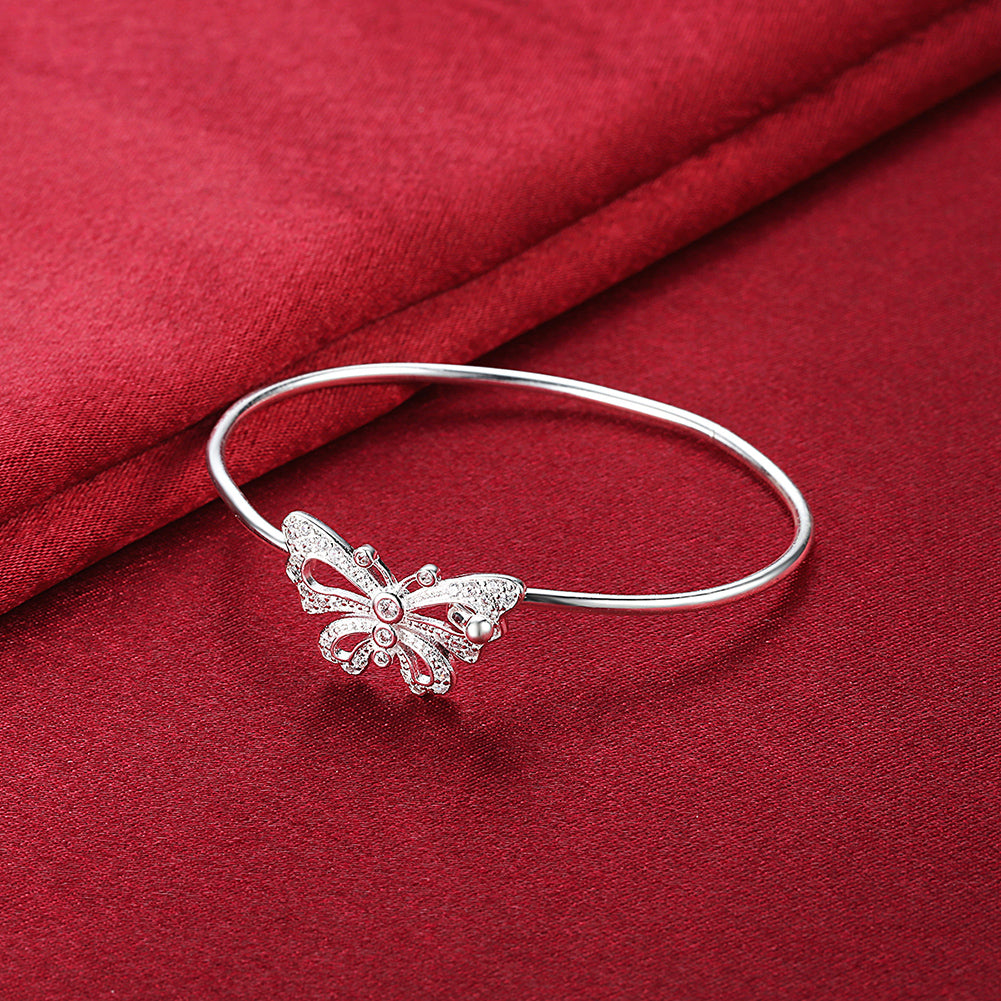 Butterfly Cuff Bangle in 18K White Gold Plated, Bangle, Golden NYC Jewelry, Golden NYC Jewelry jewelryjewelry deals, swarovski crystal jewelry, groupon jewelry,, jewelry for mom,