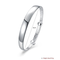 Smooth Cuff Bangle in 18K White Gold Plated