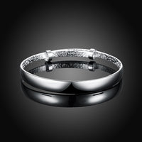 Smooth Cuff Bangle in 18K White Gold Plated
