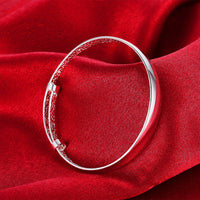Smooth Cuff Bangle in 18K White Gold Plated