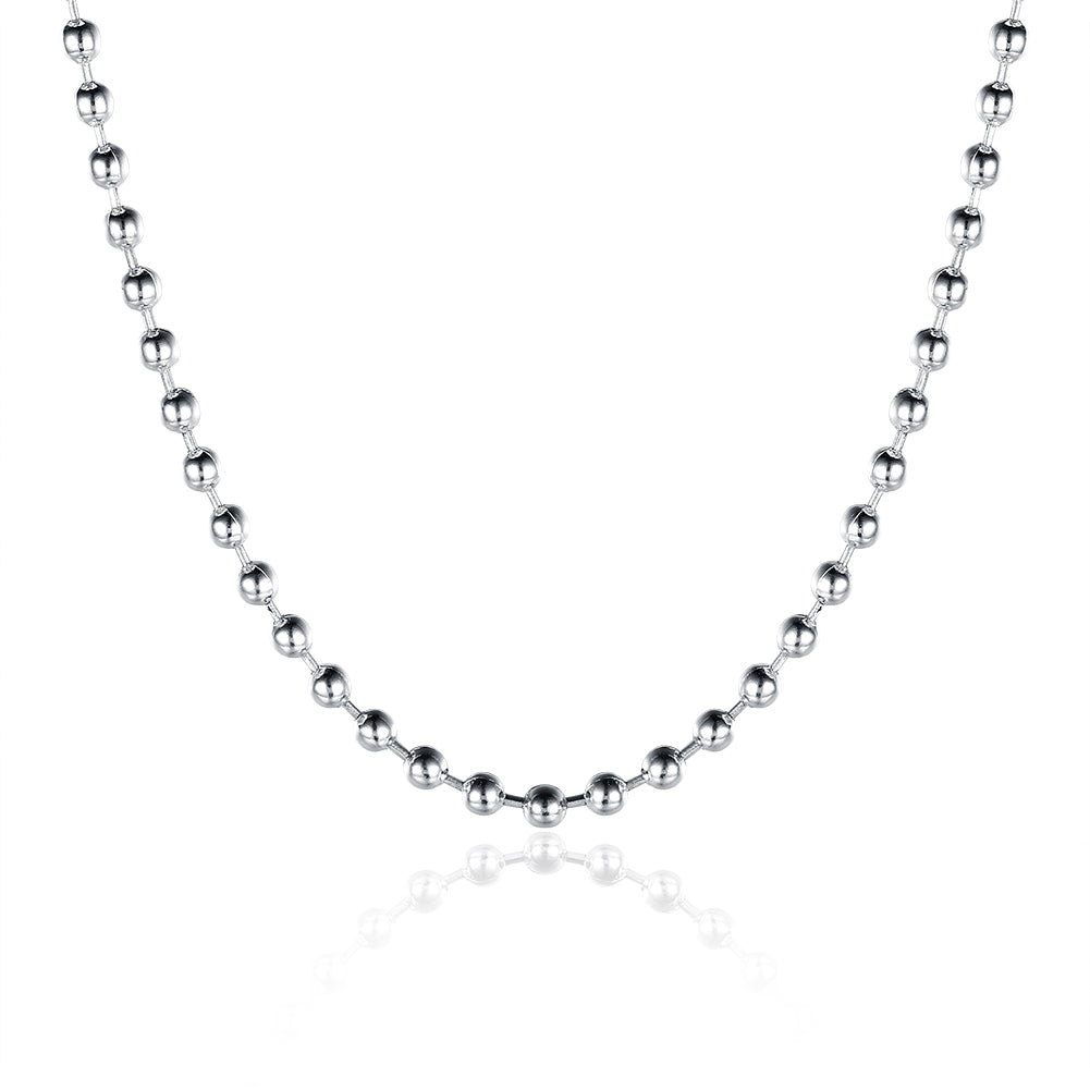18K White Gold Plated Mini Beaded Ball Chain Necklace, , Golden NYC Jewelry, Golden NYC Jewelry jewelryjewelry deals, swarovski crystal jewelry, groupon jewelry,, jewelry for mom,