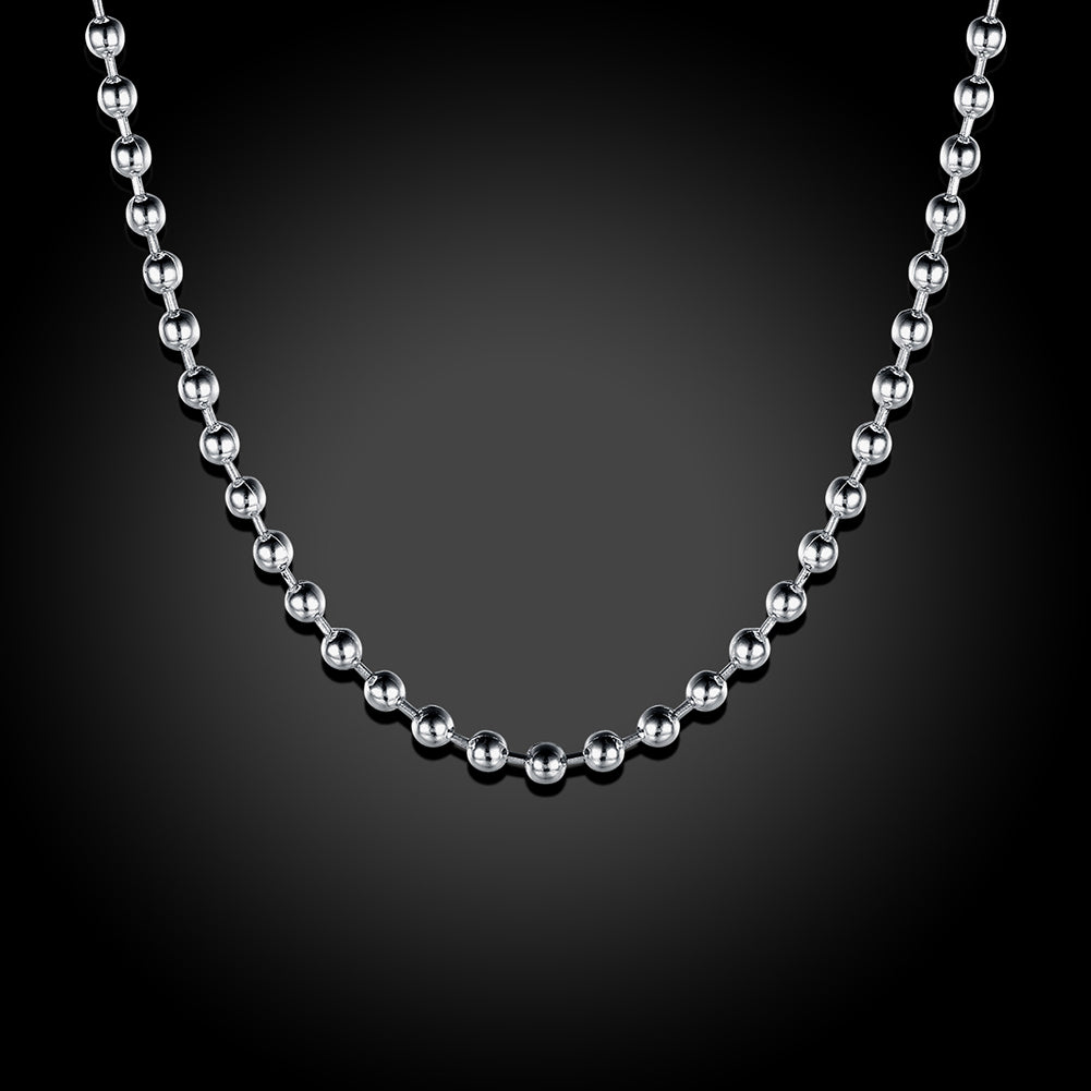 18K White Gold Plated Mini Beaded Ball Chain Necklace, , Golden NYC Jewelry, Golden NYC Jewelry jewelryjewelry deals, swarovski crystal jewelry, groupon jewelry,, jewelry for mom,