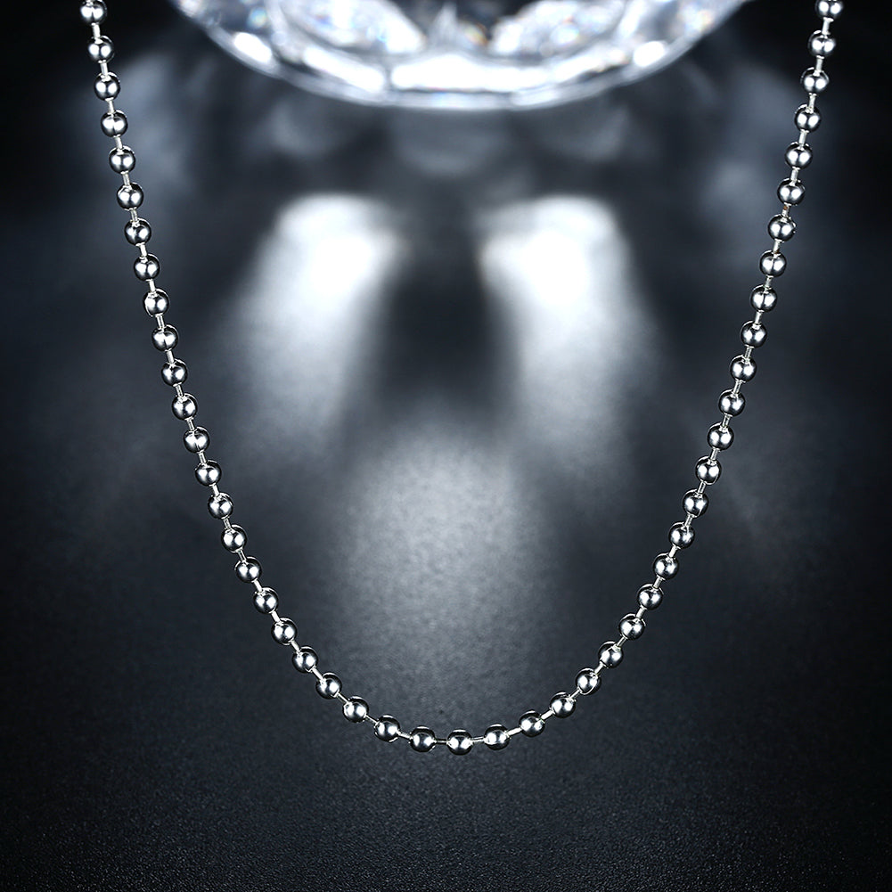 18K White Gold Plated Mini Beaded Ball Chain Necklace, , Golden NYC Jewelry, Golden NYC Jewelry jewelryjewelry deals, swarovski crystal jewelry, groupon jewelry,, jewelry for mom,