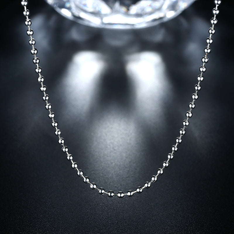 18K White Gold Plated Mini Beaded Ball Chain Necklace, , Golden NYC Jewelry, Golden NYC Jewelry jewelryjewelry deals, swarovski crystal jewelry, groupon jewelry,, jewelry for mom,