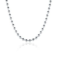 18K White Gold Plated Sleek Ball Beaded Chain Necklace, , Golden NYC Jewelry, Golden NYC Jewelry jewelryjewelry deals, swarovski crystal jewelry, groupon jewelry,, jewelry for mom,