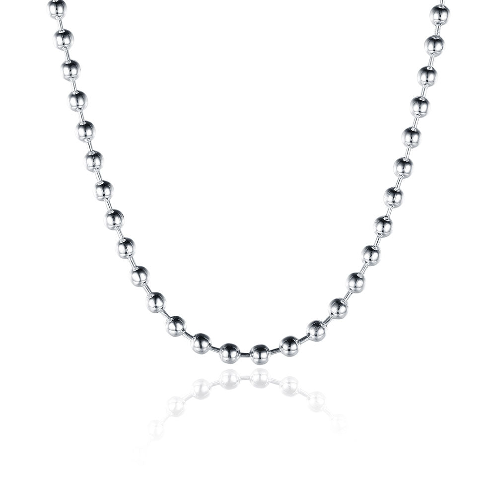 18K White Gold Plated Sleek Ball Beaded Chain Necklace, , Golden NYC Jewelry, Golden NYC Jewelry jewelryjewelry deals, swarovski crystal jewelry, groupon jewelry,, jewelry for mom,