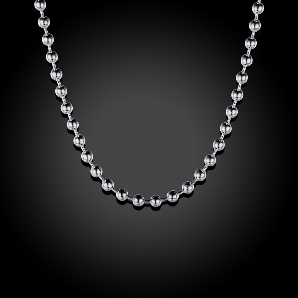 18K White Gold Plated Sleek Ball Beaded Chain Necklace, , Golden NYC Jewelry, Golden NYC Jewelry jewelryjewelry deals, swarovski crystal jewelry, groupon jewelry,, jewelry for mom,