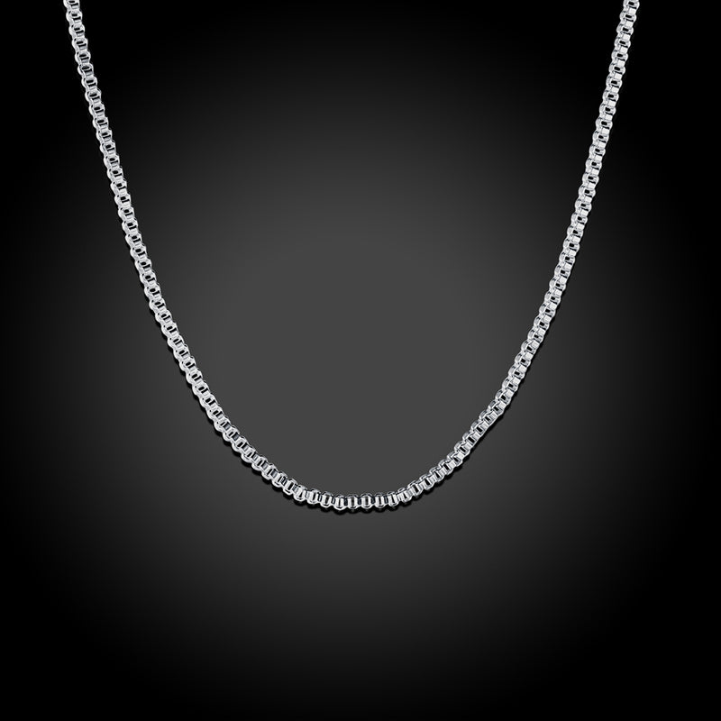 18K White Gold Plated French Chain Necklace, , Golden NYC Jewelry, Golden NYC Jewelry jewelryjewelry deals, swarovski crystal jewelry, groupon jewelry,, jewelry for mom,