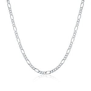 18K White Gold Plated  Cuban Figaro Chain Necklace, , Golden NYC Jewelry, Golden NYC Jewelry  jewelryjewelry deals, swarovski crystal jewelry, groupon jewelry,, jewelry for mom,