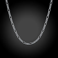 18K White Gold Plated Cuban Figaro Chain Necklace, , Golden NYC Jewelry, Golden NYC Jewelry jewelryjewelry deals, swarovski crystal jewelry, groupon jewelry,, jewelry for mom,