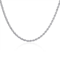 18K White Gold Plated Twisted Rope Chain Necklace, , Golden NYC Jewelry, Golden NYC Jewelry jewelryjewelry deals, swarovski crystal jewelry, groupon jewelry,, jewelry for mom,