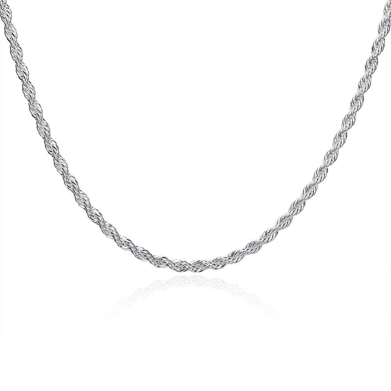 18K White Gold Plated Twisted Rope Chain Necklace, , Golden NYC Jewelry, Golden NYC Jewelry jewelryjewelry deals, swarovski crystal jewelry, groupon jewelry,, jewelry for mom,
