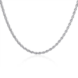 18K White Gold Plated  Twisted Rope Chain Necklace, , Golden NYC Jewelry, Golden NYC Jewelry  jewelryjewelry deals, swarovski crystal jewelry, groupon jewelry,, jewelry for mom,