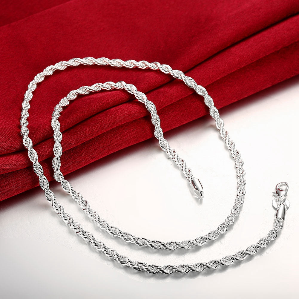 18K White Gold Plated Twisted Rope Chain Necklace, , Golden NYC Jewelry, Golden NYC Jewelry jewelryjewelry deals, swarovski crystal jewelry, groupon jewelry,, jewelry for mom,