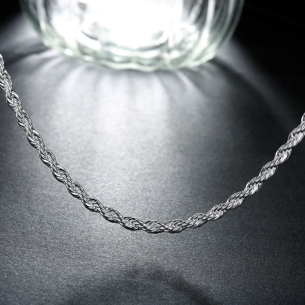 18K White Gold Plated Twisted Rope Chain Necklace, , Golden NYC Jewelry, Golden NYC Jewelry jewelryjewelry deals, swarovski crystal jewelry, groupon jewelry,, jewelry for mom,