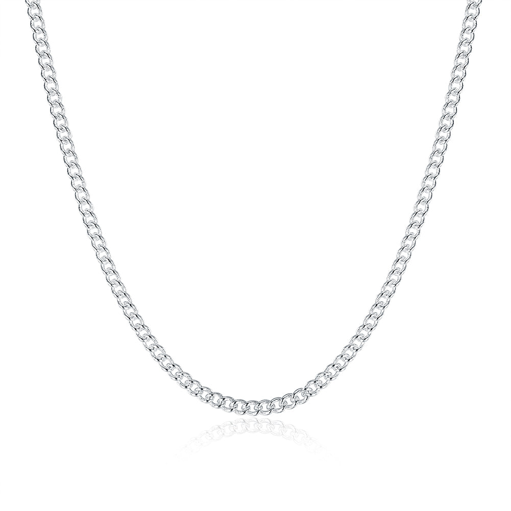 18K White Gold Plated Classic Curb Chain Necklace, , Golden NYC Jewelry, Golden NYC Jewelry jewelryjewelry deals, swarovski crystal jewelry, groupon jewelry,, jewelry for mom,