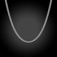 18K White Gold Plated Classic Curb Chain Necklace, , Golden NYC Jewelry, Golden NYC Jewelry jewelryjewelry deals, swarovski crystal jewelry, groupon jewelry,, jewelry for mom,