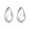 Large Cut Hoop Earring in 18K White Gold Plated