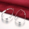 Large Cut Hoop Earring in 18K White Gold Plated