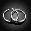 French Lock Hoop Earring in 18K White Gold Plated