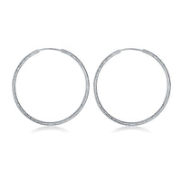 50mm Sparkle Hoop Earring in 18K White Gold Plated, Earring, Golden NYC Jewelry, Golden NYC Jewelry jewelryjewelry deals, swarovski crystal jewelry, groupon jewelry,, jewelry for mom,