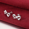 Infinity Heart Stud Earring in 18K White Gold Plated