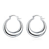 French Locksmooth Hoop Earring in 18K White Gold Plated