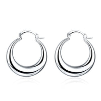 French Locksmooth Hoop Earring in 18K White Gold Plated
