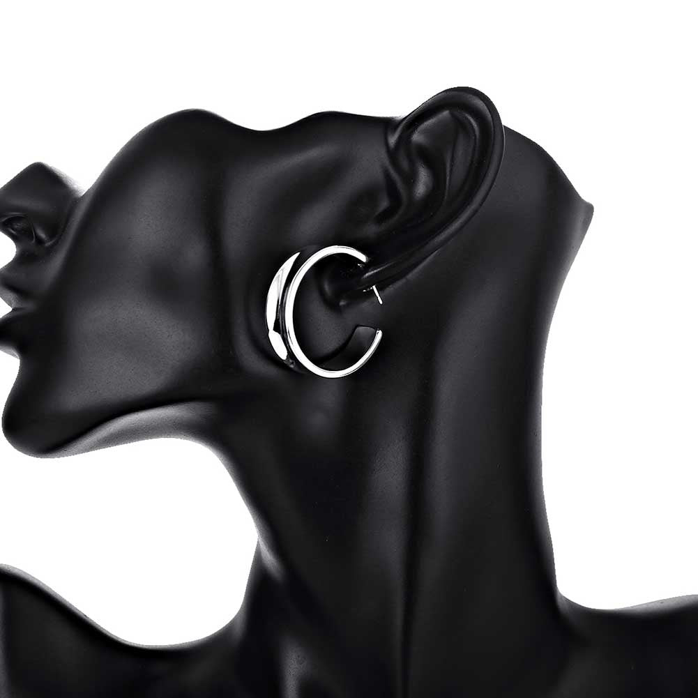 C Studs Stud Earring in 18K White Gold Plated, Earring, Golden NYC Jewelry, Golden NYC Jewelry jewelryjewelry deals, swarovski crystal jewelry, groupon jewelry,, jewelry for mom,