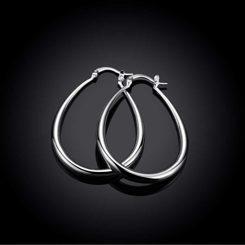 40mm French Lock Hoop Earring in 18K White Gold Plated, Earring, Golden NYC Jewelry, Golden NYC Jewelry jewelryjewelry deals, swarovski crystal jewelry, groupon jewelry,, jewelry for mom,