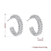 Mesh Stud Earring in 18K White Gold Plated