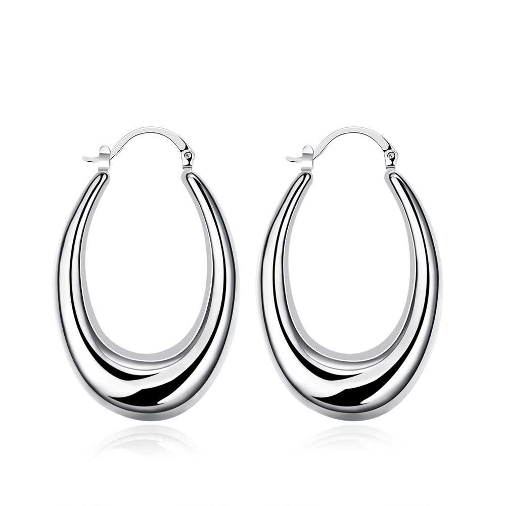 47mm Thick Cut Hoop Earring in 18K White Gold Plated, Earring, Golden NYC Jewelry, Golden NYC Jewelry jewelryjewelry deals, swarovski crystal jewelry, groupon jewelry,, jewelry for mom,